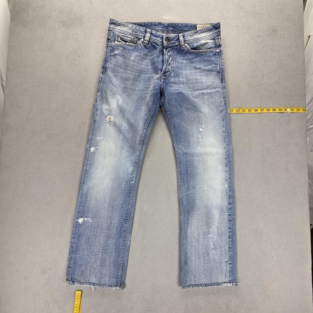 Diesel Jeans Mens 31x32 Blue Viker Regular Straight Button Fly Made Italy 0071J